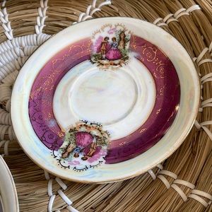 Vintage Romatic Berry Cups & Saucers Lustreware